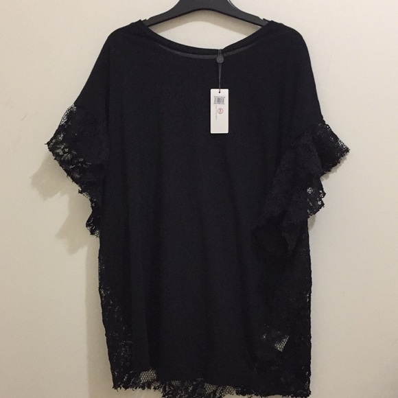 AG black lace top (sz m) - Picture 1 of 9